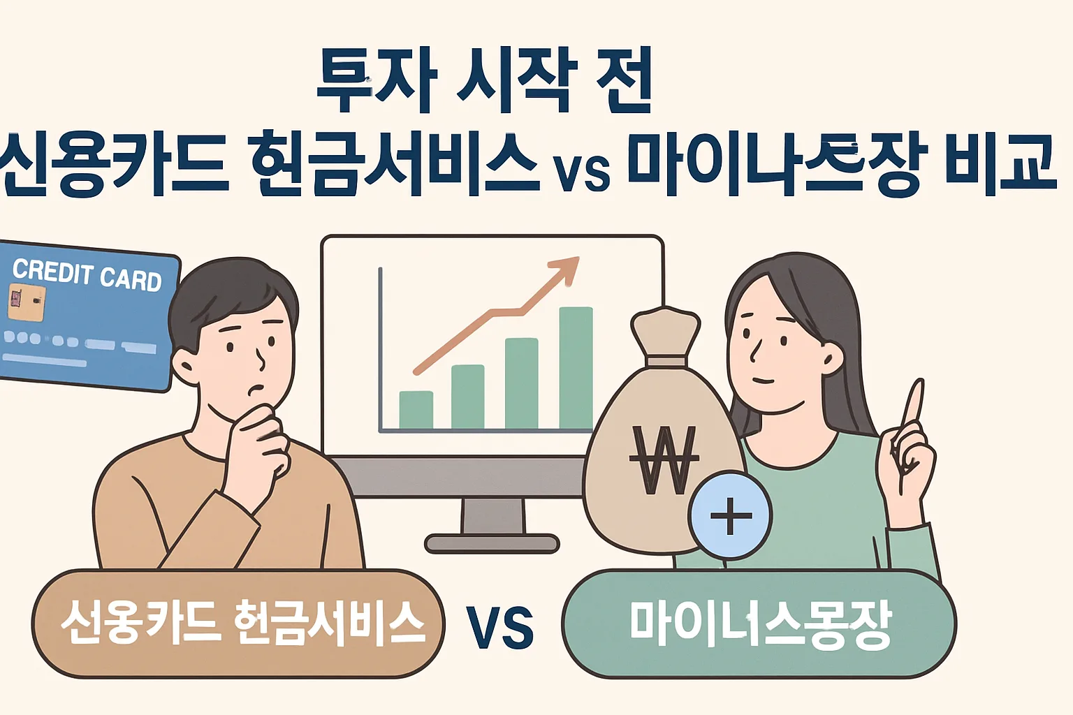 투자 시작 전 신용카드 현금서비스 vs 마이너스통장 비교